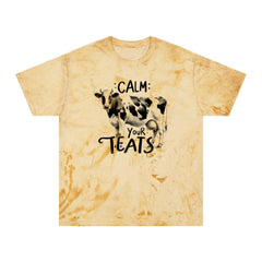 Calm Your Teats Cow Graphic Unisex Color Blast T-Shirt