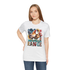 Land Of The Free RANGE Chicken Graphic, Unisex Jersey Short Sleeve Tee