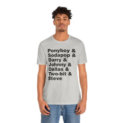 The Outsiders Shirt, Greasers Characters Shirt, Unisex Jersey Short Sleeve Tee