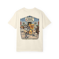 Front Logo Back Graphic Baldwin Harbor Animal Hospital "Who Let the Dogs Out?" Graphic Tee