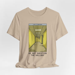Do Not Question The Hallway T-Shirt — Retro Yellow Corridor Graphic Tee