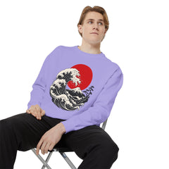 Japanese Wave and Red Sun Comfort Colors Sweatshirt