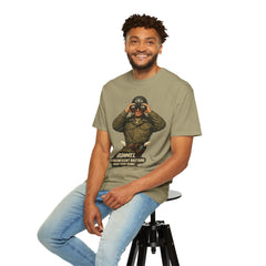 Graphic T-Shirt — Vintage WWII General George Patton Binoculars Design with "Rommel You Magnificent Bastard" Text
