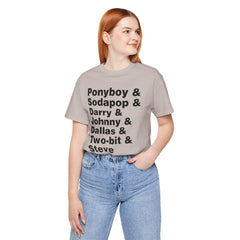 The Outsiders Shirt, Greasers Characters Shirt, Unisex Jersey Short Sleeve Tee