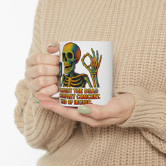 Grateful Dead Inspired Ceramic Mug, Coffee Lover Gift, Musician Coffee Cup, Skeleton Art Mug, 11oz & 15oz Sizes