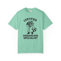 Certified Shenanigans Specialist T-shirt, Funny Tee, Unique Gift for Raccoon Lovers, Casual Wear, Birthday, Party Shirt