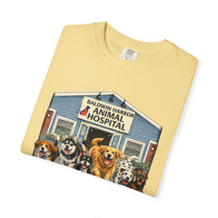 Front Graphic "Who Let the Dogs Out?" Baldwin Harbor Animal Hospital Cute Vet Clinic T Shirt