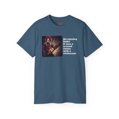 My Missing Limb? It Was A Crazed Clown With A Chainsaw! - Unisex T Shirt | Amputee Humor, Limb Awareness, Prosthetic Apparel, Amputee Gift
