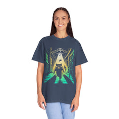 Raccoon UFO Funny Comfort Colors Graphic T-Shirt