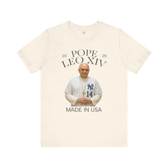 Pope Leo XIV New York Yankees Short Sleeve Tee - Made in USA