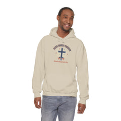 Faith & Freedom Cross Hoodie | Patriotic, Faith-Based July 4th Vintage Americana