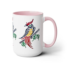 MAHJONG TILE Two-Tone Coffee Mugs, 15oz,mahjong gift,gift for gamer,board game gift,three image coffee mug,ceramic mahjong mug,gift for her