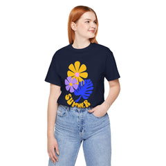 Summer Floral Tee — Retro Flowers & Monstera Design