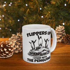 Flipping the Penguins Ceramic Mug — Funny Penguin Bird Lover Coffee Cup (11oz, 15oz)
