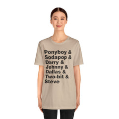 The Outsiders Shirt, Greasers Characters Shirt, Unisex Jersey Short Sleeve Tee