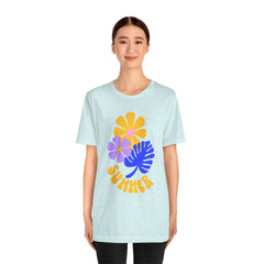 Summer Floral Tee — Retro Flowers & Monstera Design
