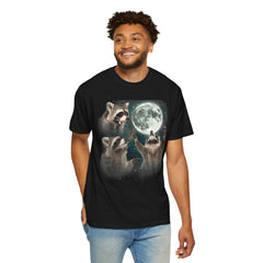 Three Raccoons and the Moon Vintage Style Graphic Tee