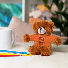 Stuffed Animals with T Shirt,Funny Quote,Support Wildlife Raise Boys,gift for him,gift for her,Birthday Gift,Everyday gift,animal lover gift