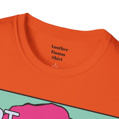 HOT Pink Cotton Candy Haired Pop Art Lady Unisex Softstyle T-Shirt