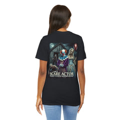 Halloween Scare Actor - Front and Back Graphic Unisex Jersey Short Sleeve Tee