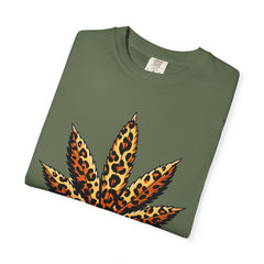 Vintage Leopard Cannabis Leaf T-shirt — Weed Lover Stoner Gift