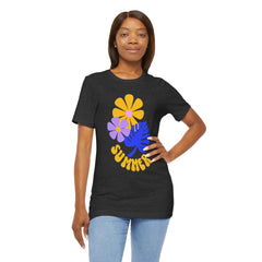 Summer Floral Tee — Retro Flowers & Monstera Design