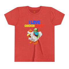 Youth I Love Chicken Jockey Tee - Fun Gamer T-Shirt for Kids