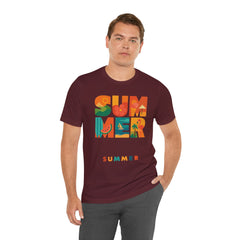 Summer Graphic Tee — Colorful Tropical "SUMMER" Typography T-Shirt