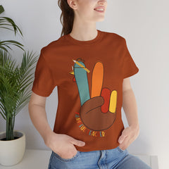 Thankful Teacher T‑Shirt – Hand Turkey Teacher Appreciation Tee