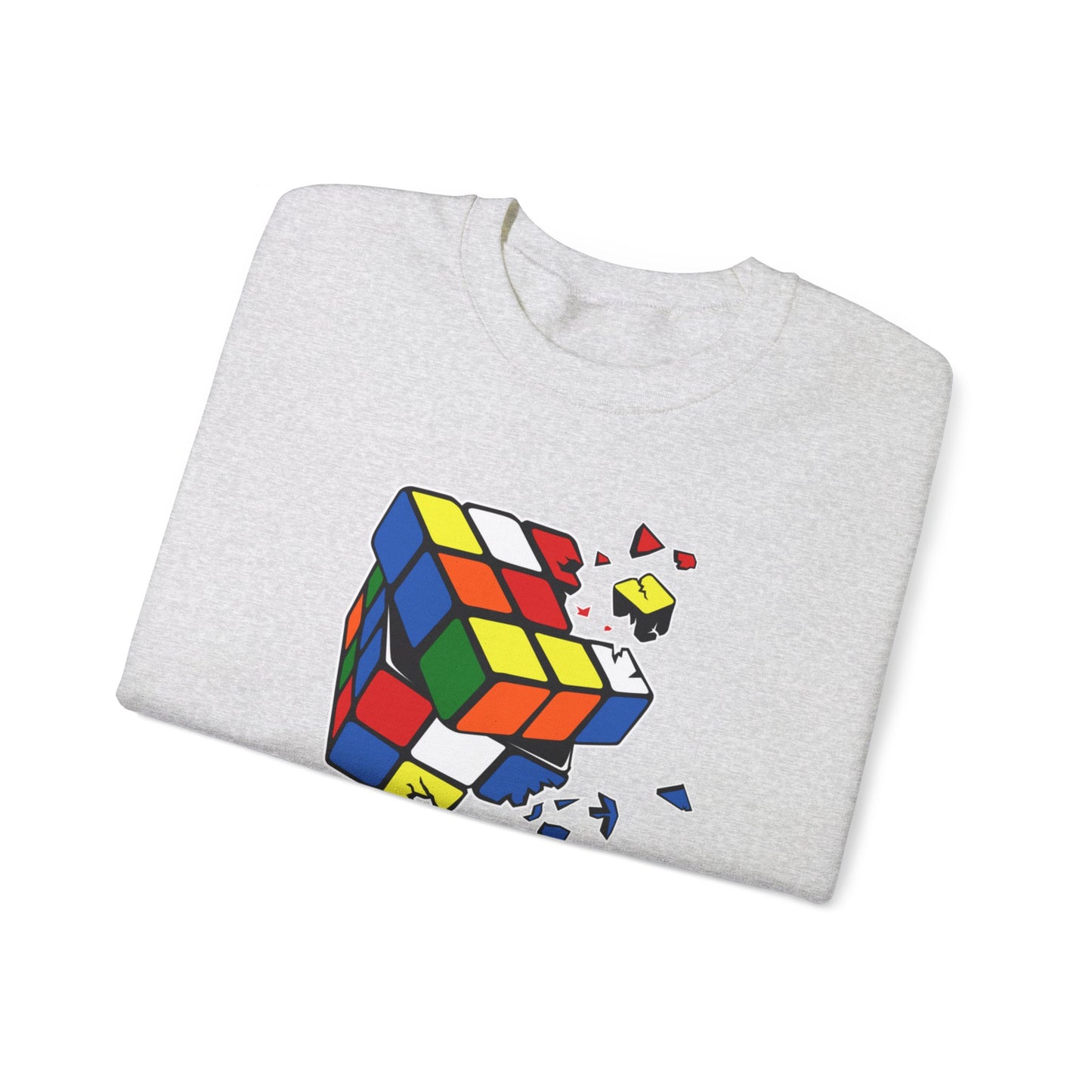 Cracked Rubik's Cube Unisex Heavy Blend™ Crewneck Sweatshirt