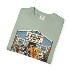 Front Graphic "Who Let the Dogs Out?" Baldwin Harbor Animal Hospital Cute Vet Clinic T Shirt