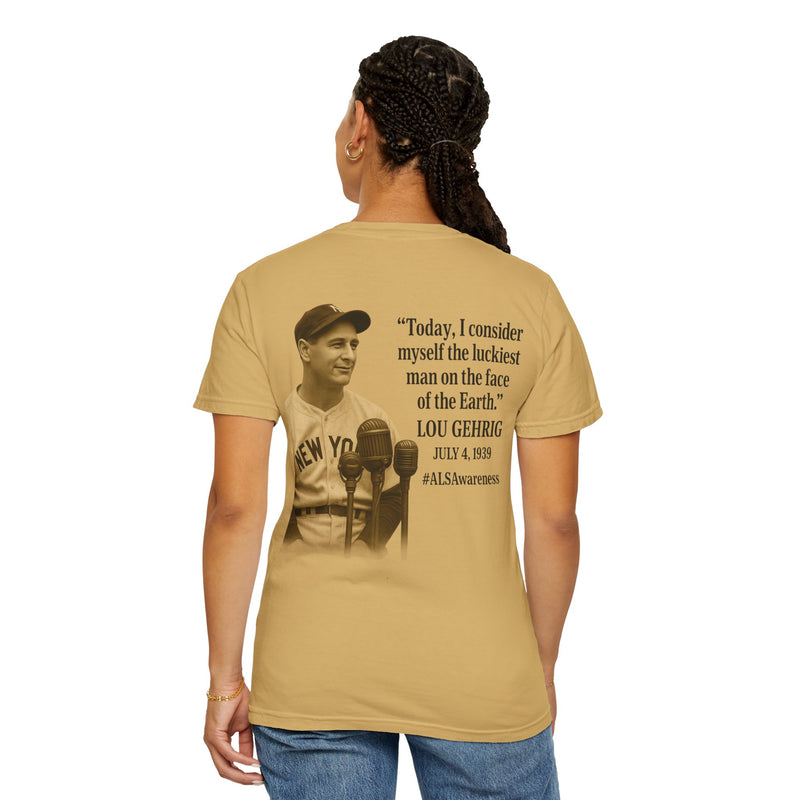 Lou Gehrig Quote Unisex T-Shirt - ALS Awareness Vintage Baseball Tee