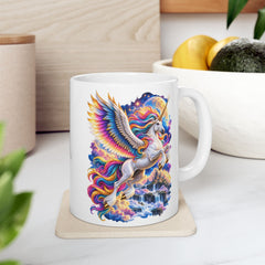Colorful Feather Wings Unicorn Ceramic Mug | 11oz 15oz
