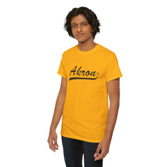 Akron Unisex Heavy Cotton Tee - Retro Dunder Mifflin Design for Nostalgic Fans