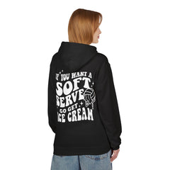 Volleyball Pullover Hoodie - Soft Serve Ice Cream Quote