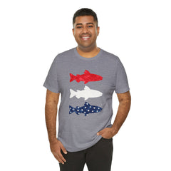 Patriotic Trout T-Shirt — Red White & Blue Fish Tee