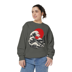 Japanese Wave and Red Sun Comfort Colors Sweatshirt