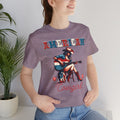 American Cowgirl, Playing Guitar Graphic, Unisex Jersey Short Sleeve Tee