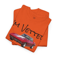 Red Corvette Summer Unisex Tee - I'm Vetted For Life Front and Back Image T Shirt
