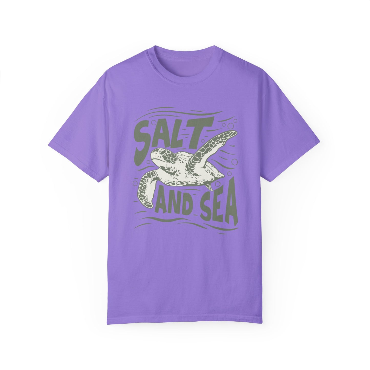 Sea Turtle, Salt And Sea -  Graphic Unisex Garment-Dyed T-shirt