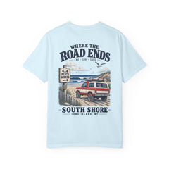 Where the Road Ends Long Island Unisex Garment-Dyed T-shirt