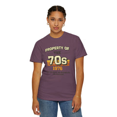 70s Retro Tee – "Property of the 70s 1976" Vintage Graphic T-Shirt