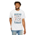 Whales and Dolphins, Ocean Vibes -  Graphic Unisex Garment-Dyed T-shirt