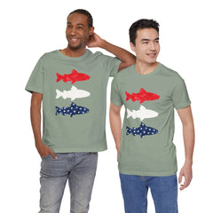 Patriotic Trout T-Shirt — Red White & Blue Fish Tee