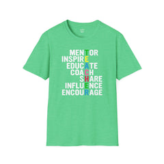How Do You Spell TEACHER,Unisex T Shirt,Mentor,Inspire,Educate,Coach.Share,Influence,Encourage,Educator apparel,School wear,Teacher apparel