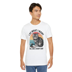 I Do What I Want Cat Quote - Graphic Unisex Jersey Short Sleeve Tee