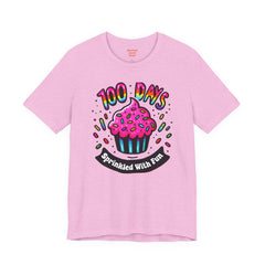 100 DAYS Sprinkled With Fun - Unisex Short Sleeve Tee | Elementary School Holiday, Teacher Apparel, Kids Motivation, Days Checked Off