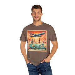 Vintage-Inspired Travel T-Shirt - 'Take a Jumbo Across the Water, Like to See America'