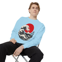 Japanese Wave and Red Sun Comfort Colors Sweatshirt