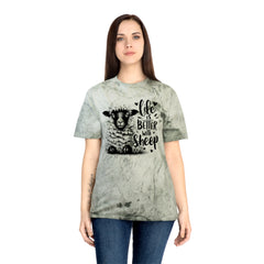 Life Is Better With Sheep Graphic Unisex Color Blast T-Shirt